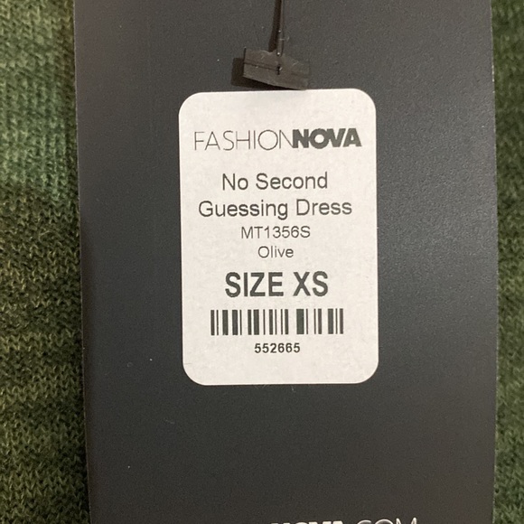 FASHION NOVA GREEN MINI OFF SHOULDER BATWING DRESS, XS NEVER WORN! Brand new! - Picture 6 of 6